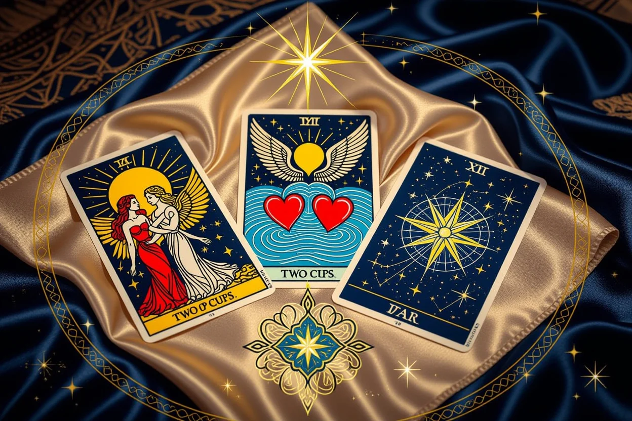 恋愛運を高める重要なタロットカード3枚、愛と運命を象徴する神秘的なカード
