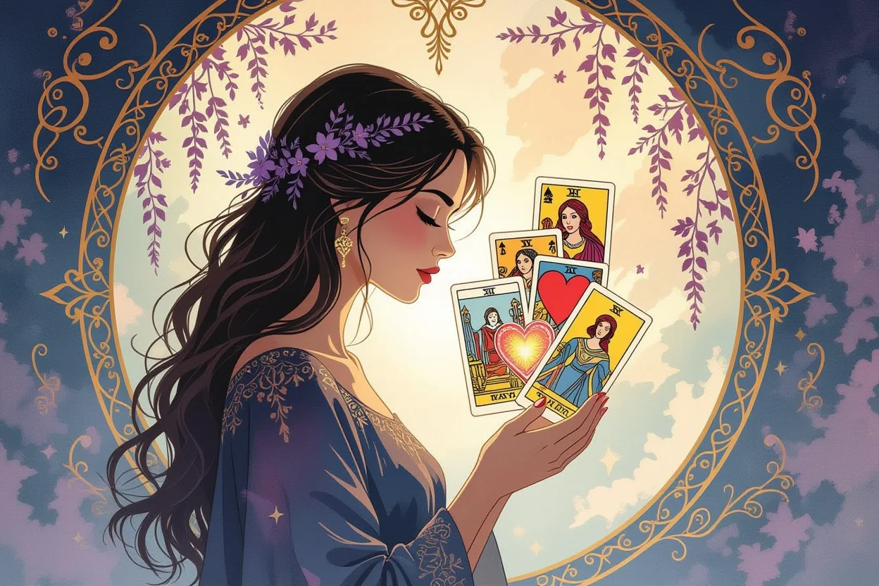 彼の深層心理と隠された本音を表現するタロット心理分析のビジュアル