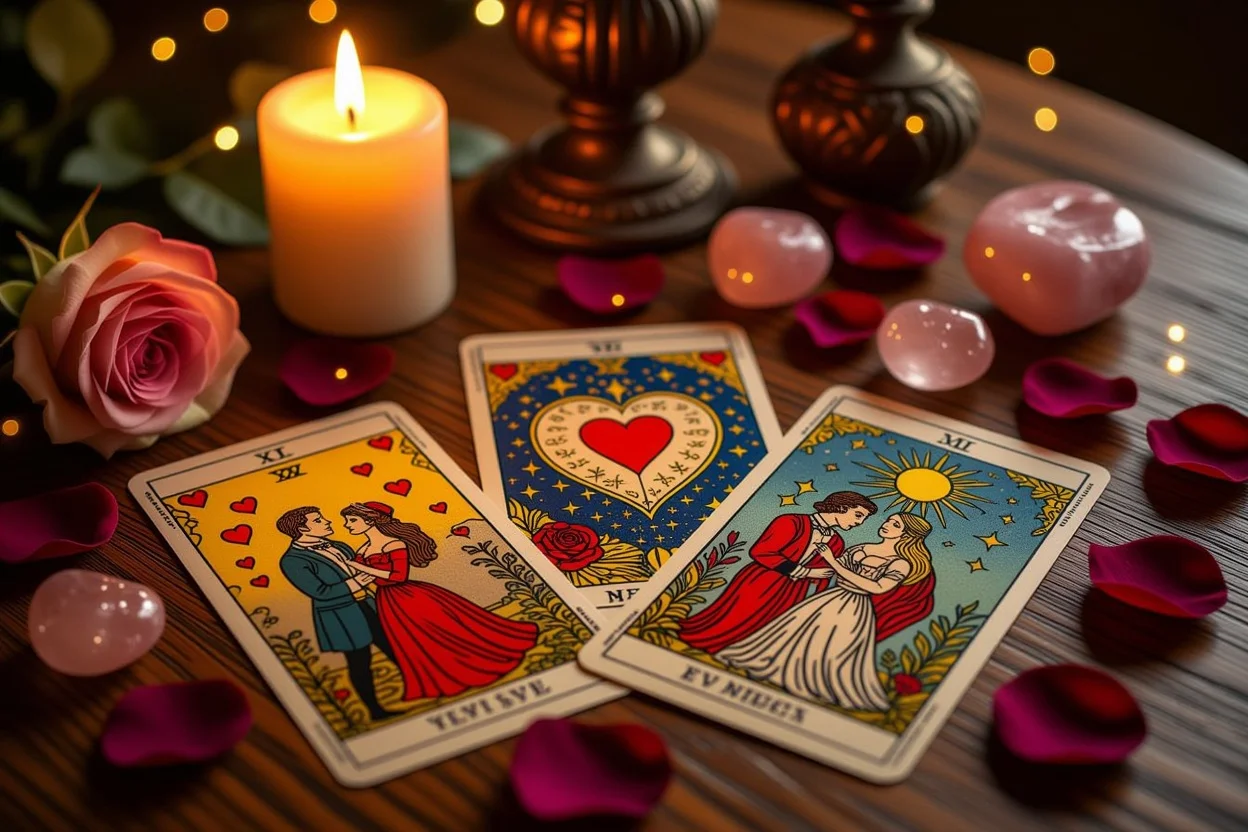 恋愛タロットカード占いのイメージ - ロマンチックなタロットカードスプレッド