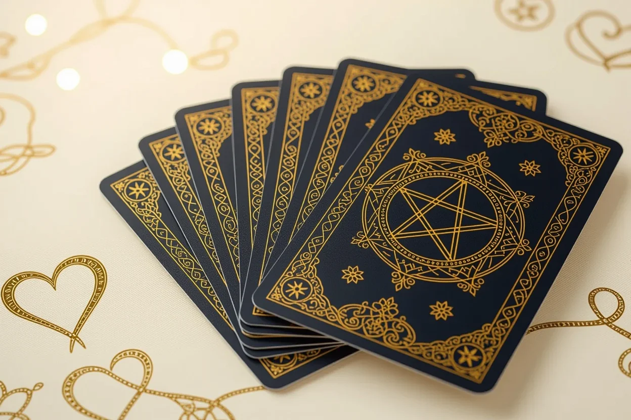 ペンタクルスートのタロットカード - 安定した恋愛関係を象徴する神秘的なカードの配置