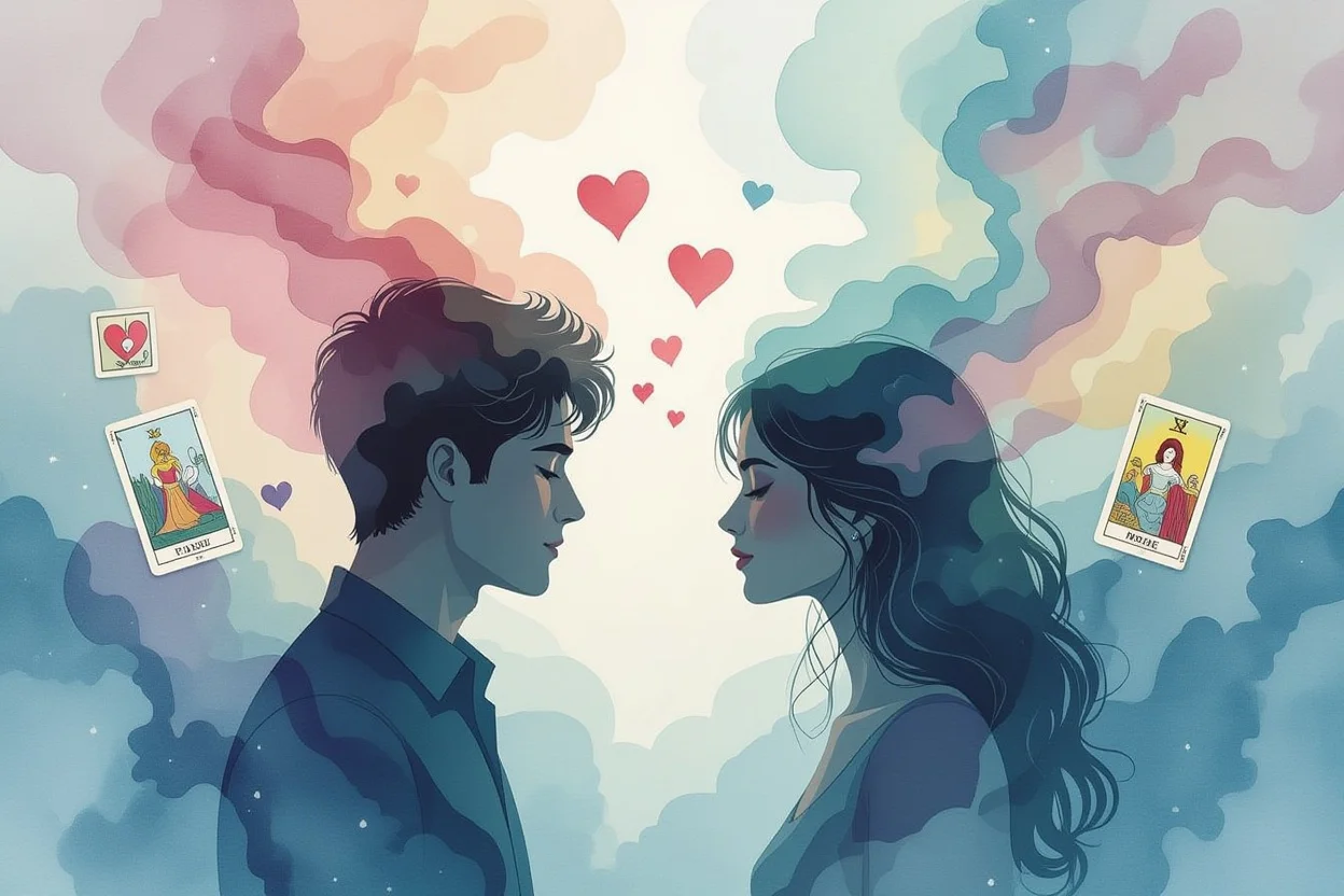 恋愛における隠された本音と心理的深層を表現する幻想的なアートワーク