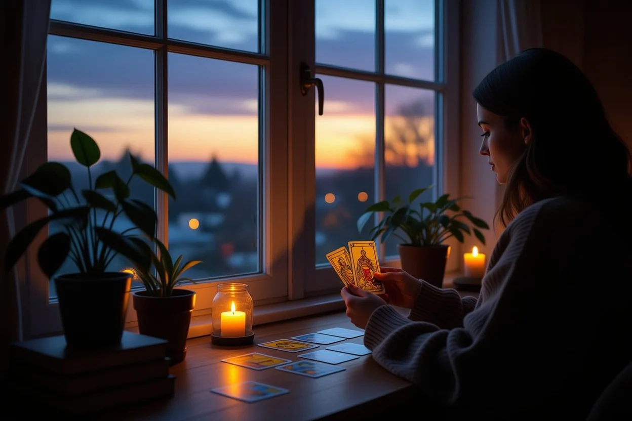 困難な恋愛状況を乗り越えるためのタロット瞑想シーン
