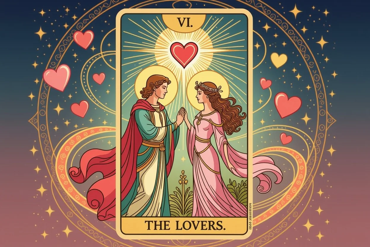 恋人のタロットカード（VI）魂の結びつきと調和を表現