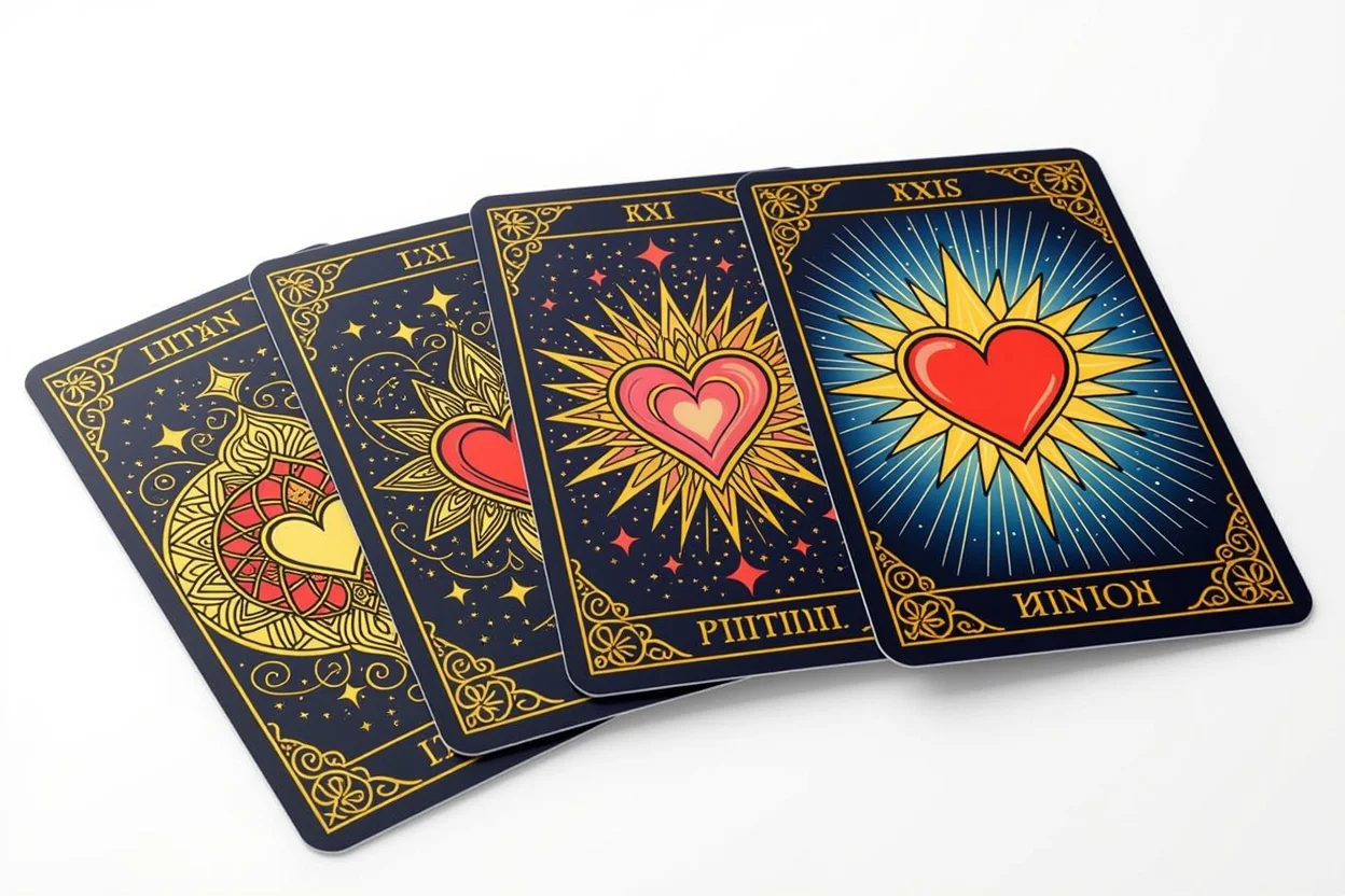 ハートのシンボルが描かれた恋愛タロット