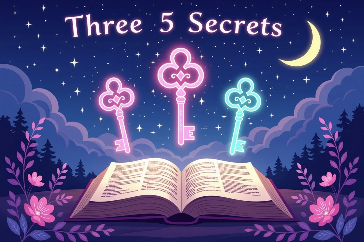 恋愛運を変える3つの秘密を表現した神秘的なシンボルとイラスト
