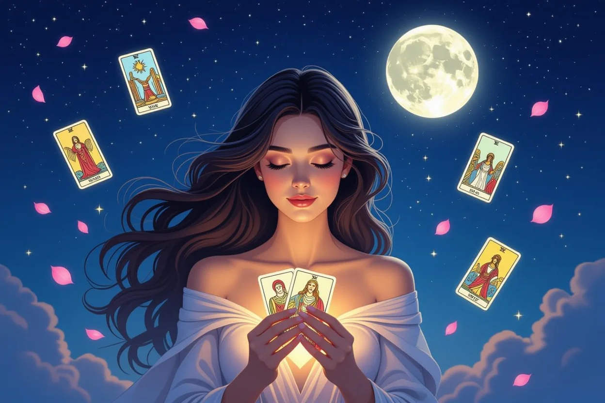恋愛タロット占い師・女性・月光・メジャーアルカナカード