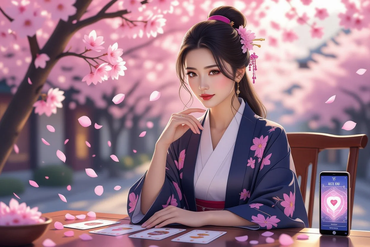 恋愛タロット占いで具体的な行動を決める女性