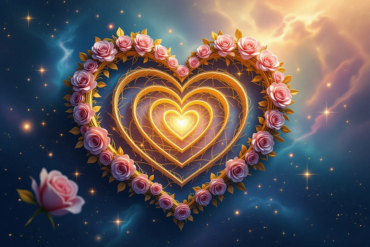 恋愛の心理的迷宮を表現した幻想的なハート型の迷路アート