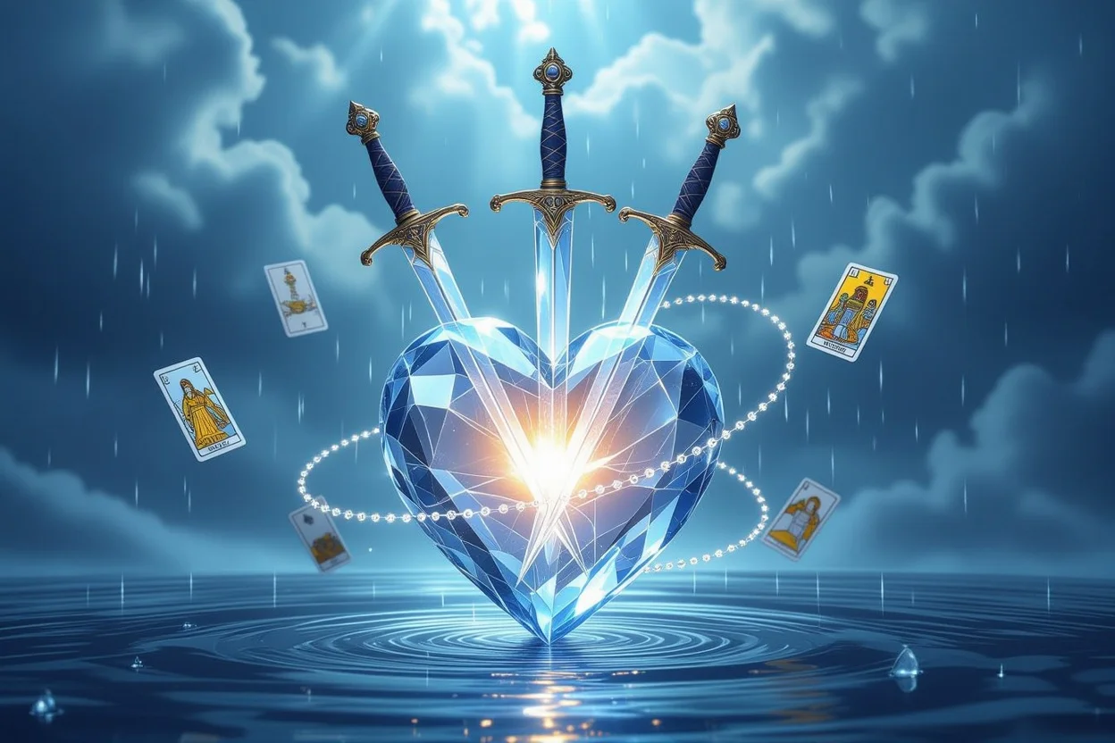 タロットで読み解く恋愛の痛みと心の傷を表現したアート作品