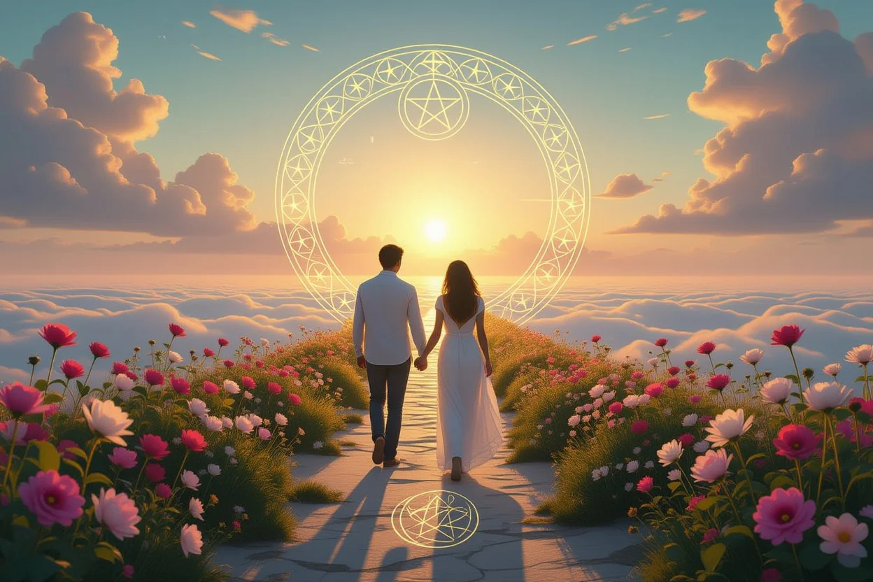 ペンタクルが示す長続きする愛と将来への希望のビジュアル