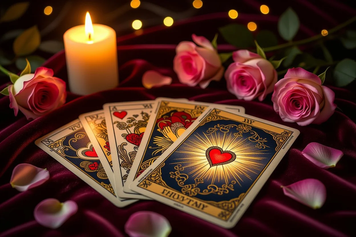 恋愛タロットカード占いの神秘的な雰囲気の画像