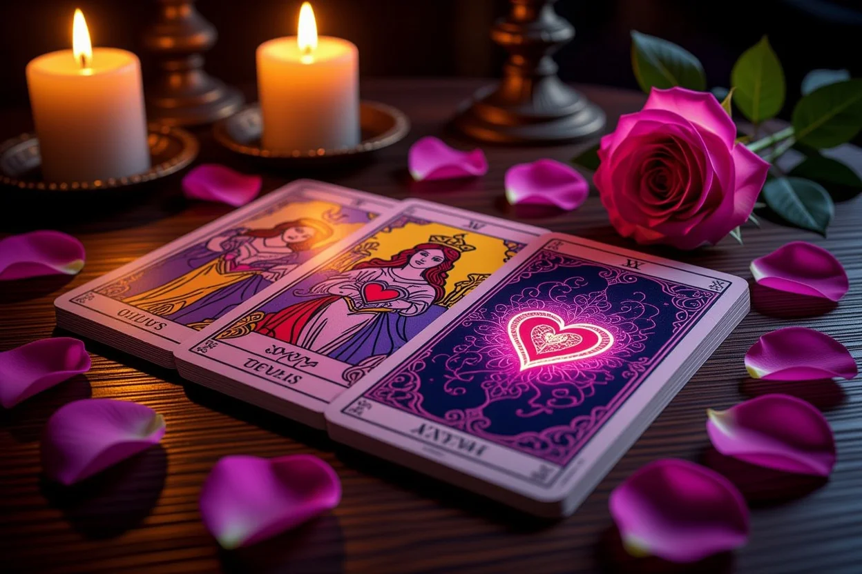 恋愛タロットカードの神秘的なスプレッド - 彼の本音を読み解く占い