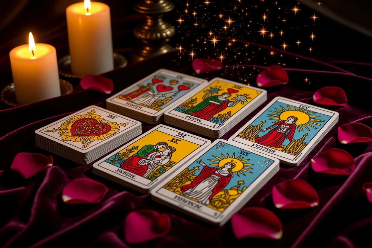 恋愛タロット占いのカードスプレッド・運命の羅針盤・神秘的な雰囲気