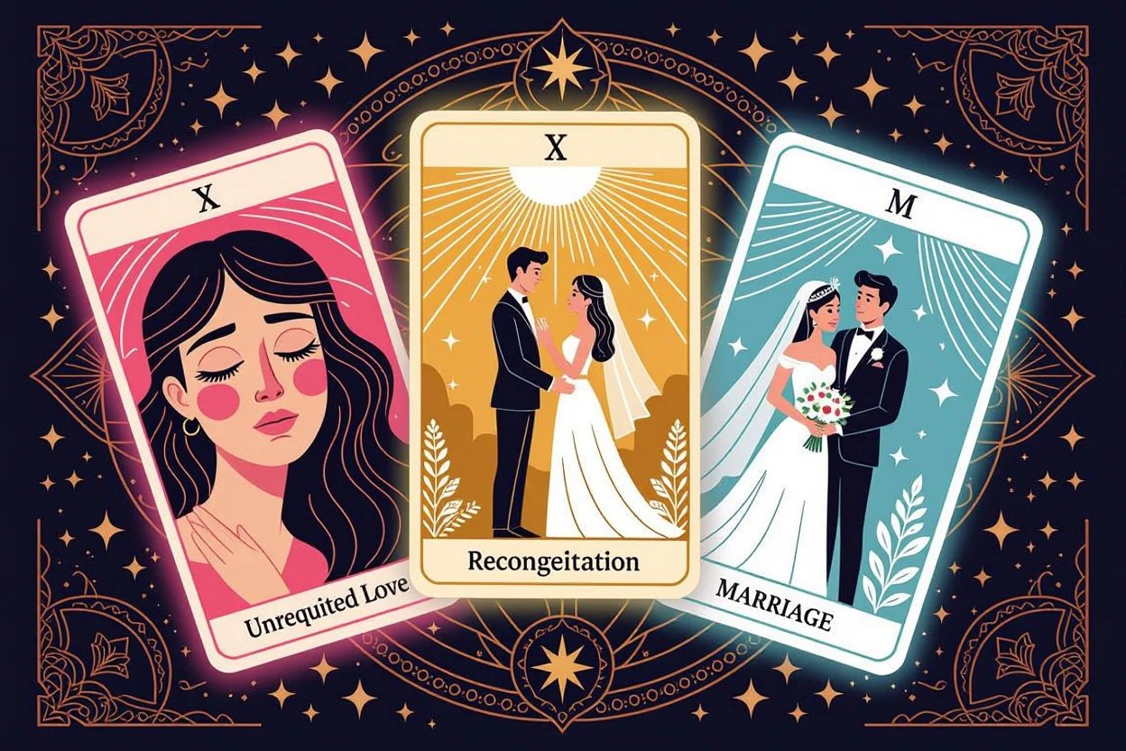 片思い・復縁・結婚を表すタロットカード・恋愛運勢・未来予測