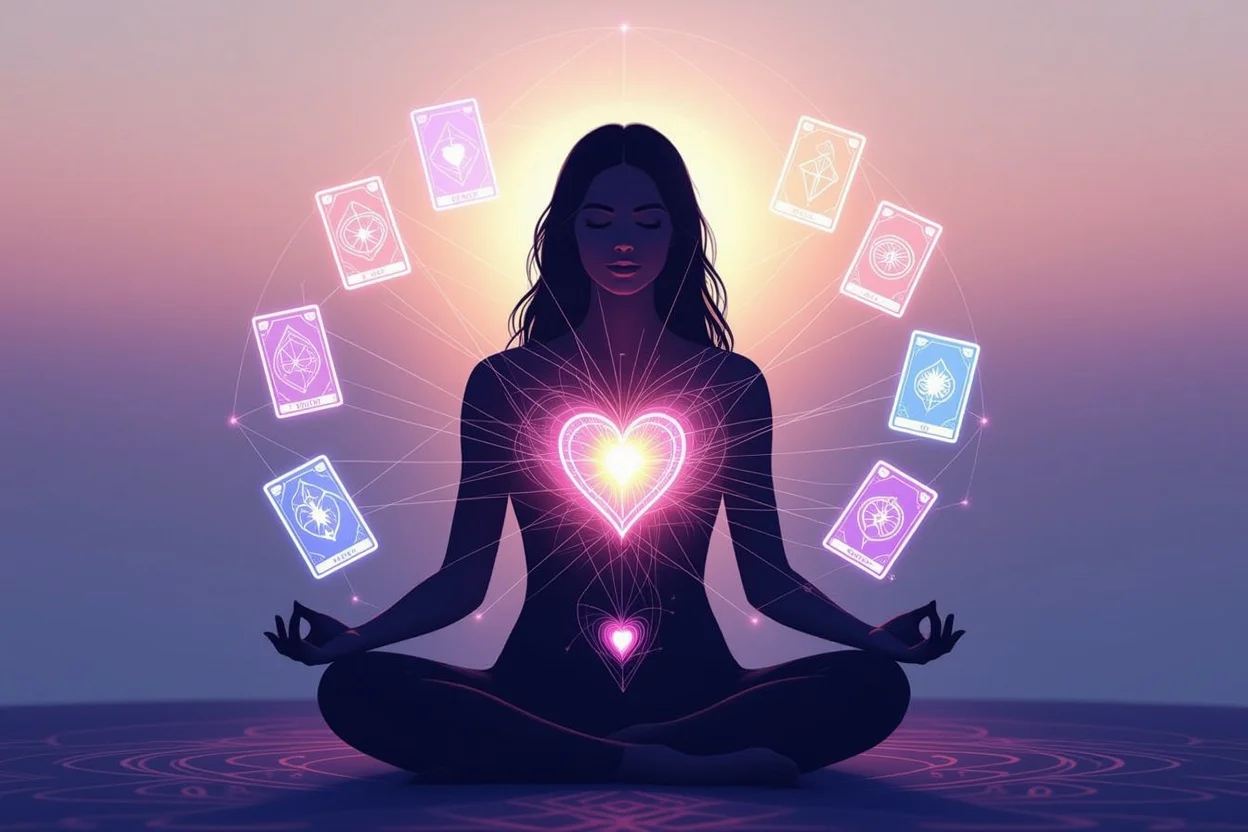 恋愛パターンと深層心理を表現する瞑想的な人物のシルエット