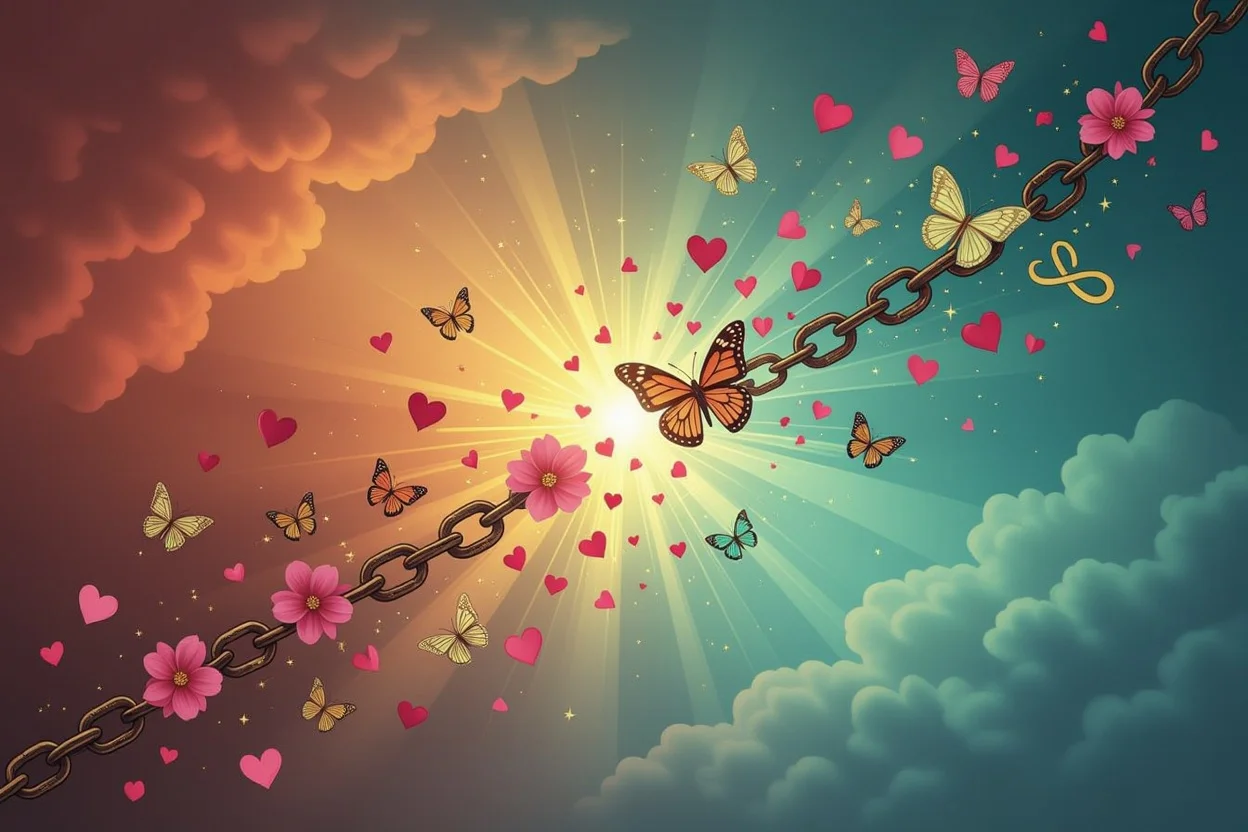 恋愛の繰り返しパターンからの解放と成長を表現するアート