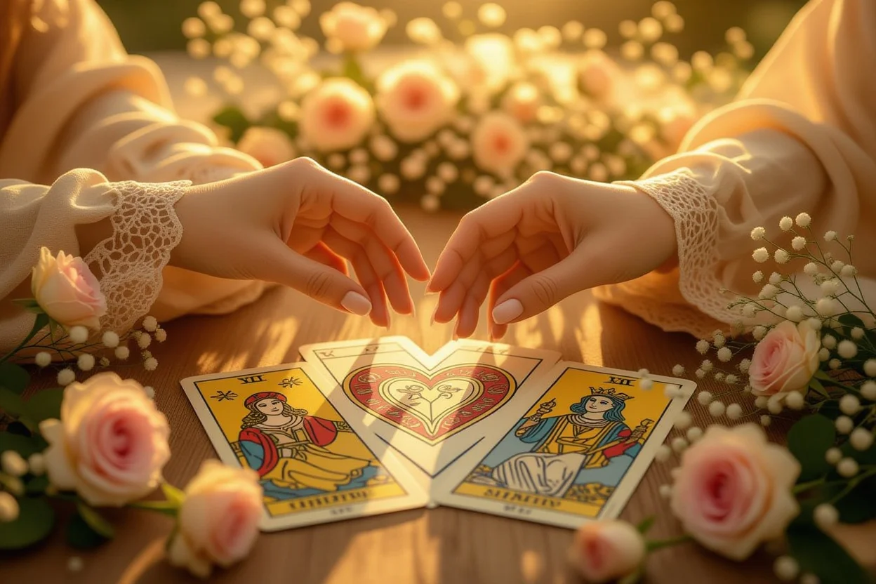 タロットカードで結ばれる二人の関係性と深いつながりを表現