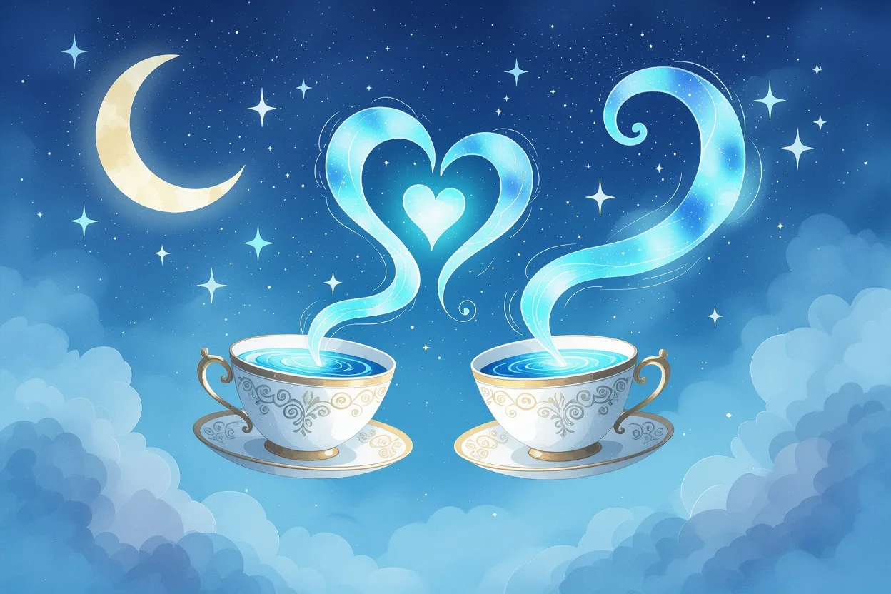 カップスートが象徴する感情的なつながりと心の絆を表現したロマンチックな画像