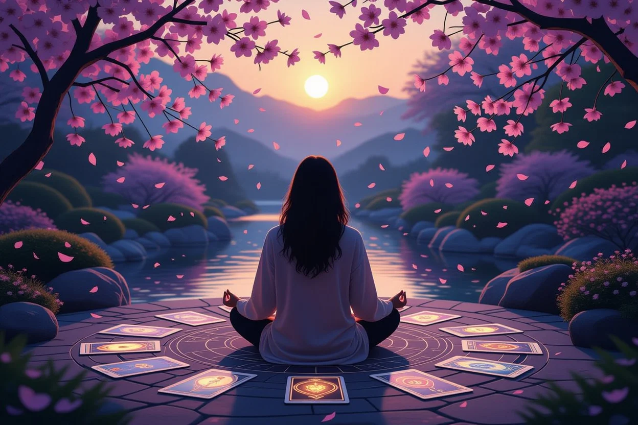 タロット瞑想で恋愛における自己理解を深める人物