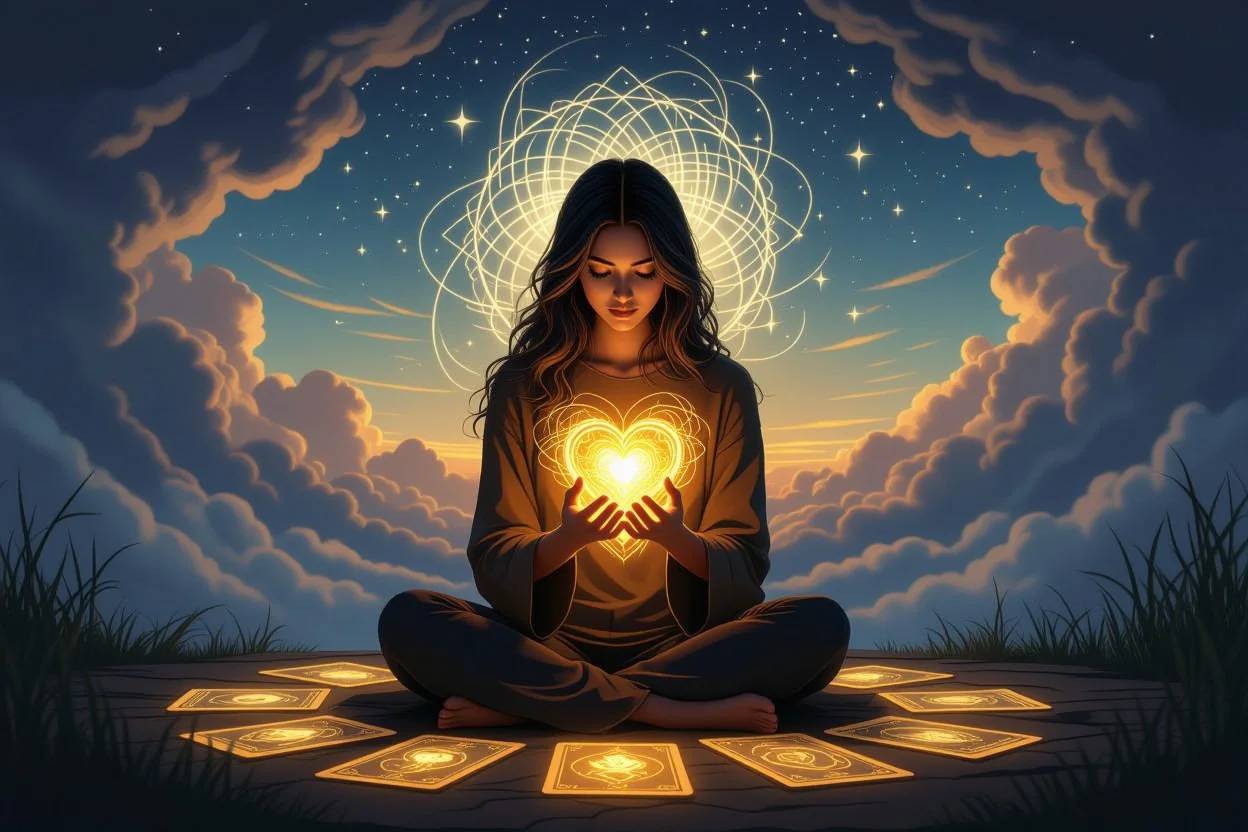 心の迷いが晴れる瞬間を表現したタロット占いのイメージ