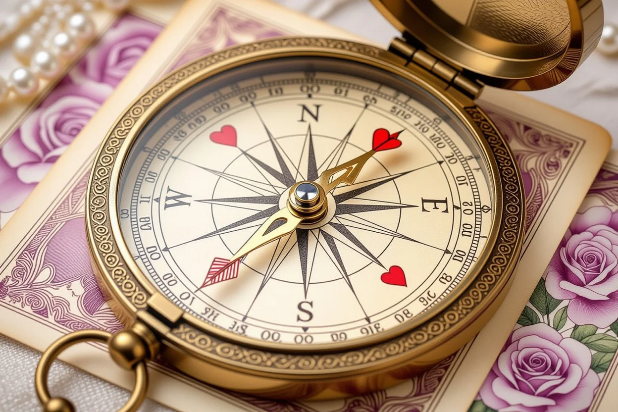 恋愛の道しるべとなるタロットカードと羅針盤