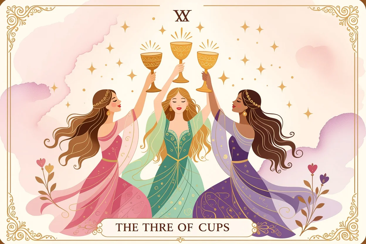 カップの3のタロットカード・恋愛における感情と絆の象徴