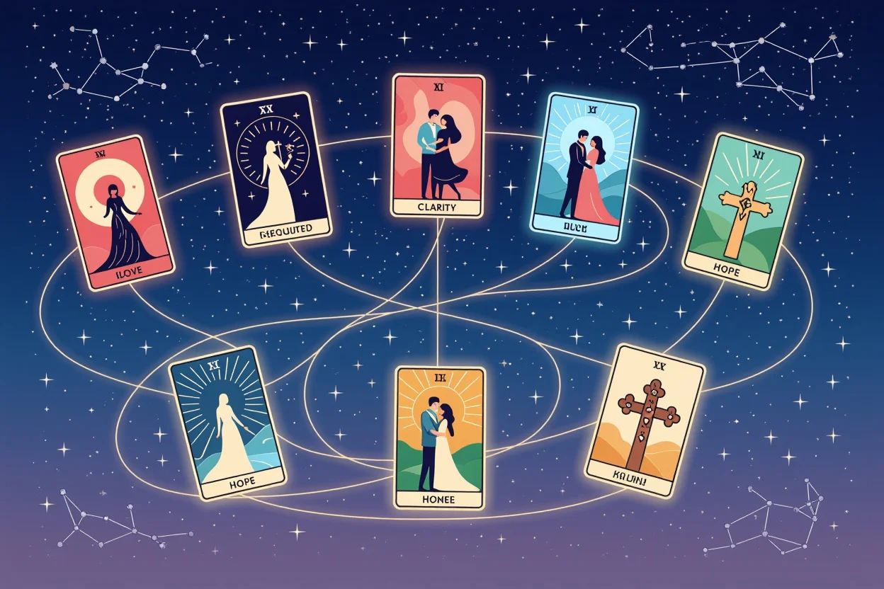 恋愛の段階を表すタロットカード、片思いから成就までの道のり