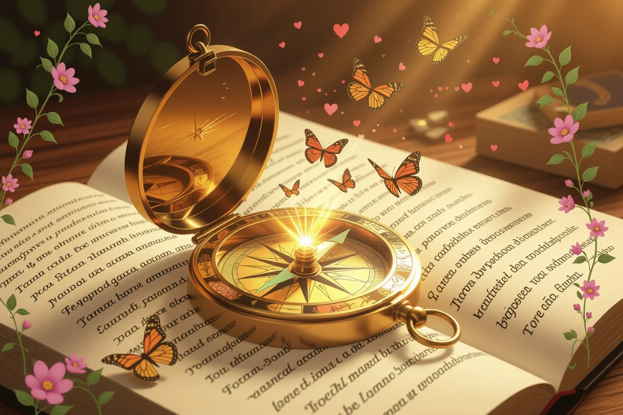 タロットカードで作られた恋愛の羅針盤、未来への希望と導き