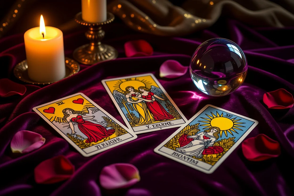 恋愛タロットカードスプレッドと神秘的な雰囲気