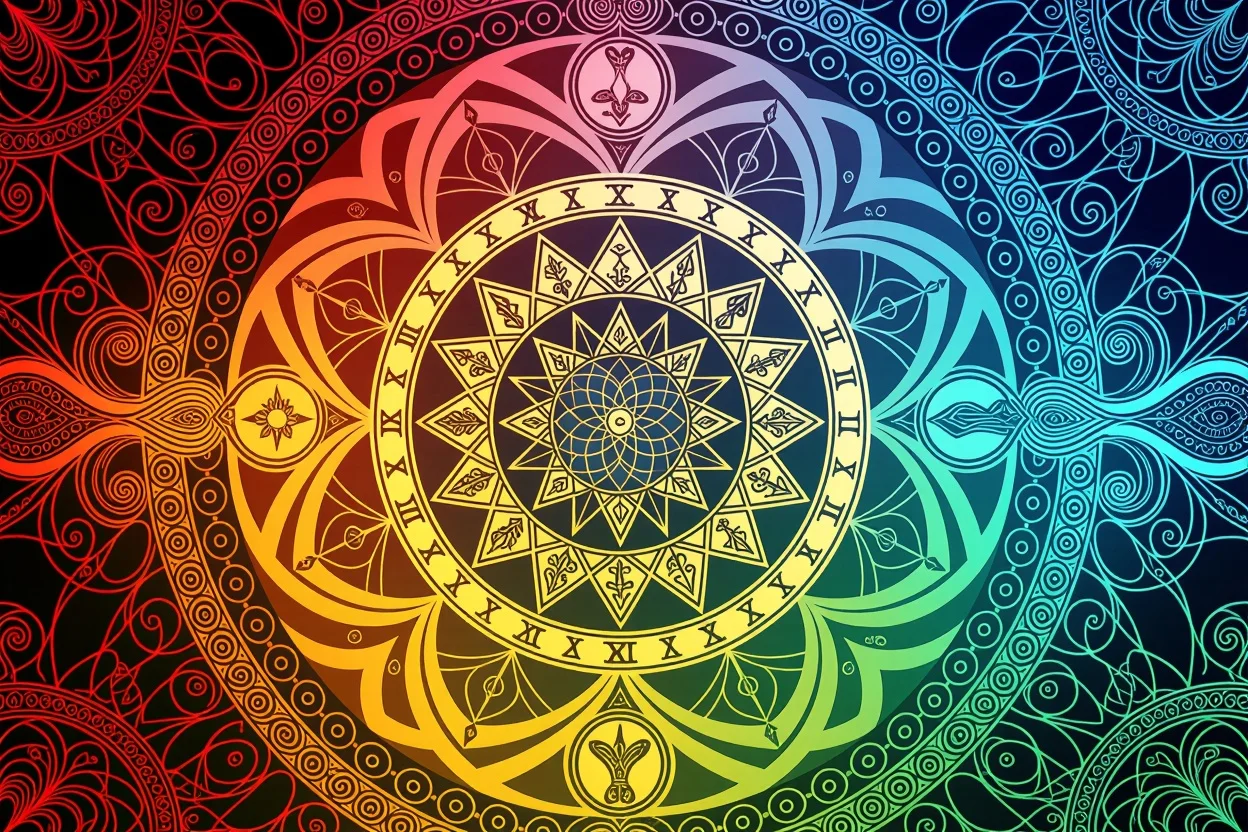 恋愛パターンの循環とタロットによる気づきを表現したマンダラ