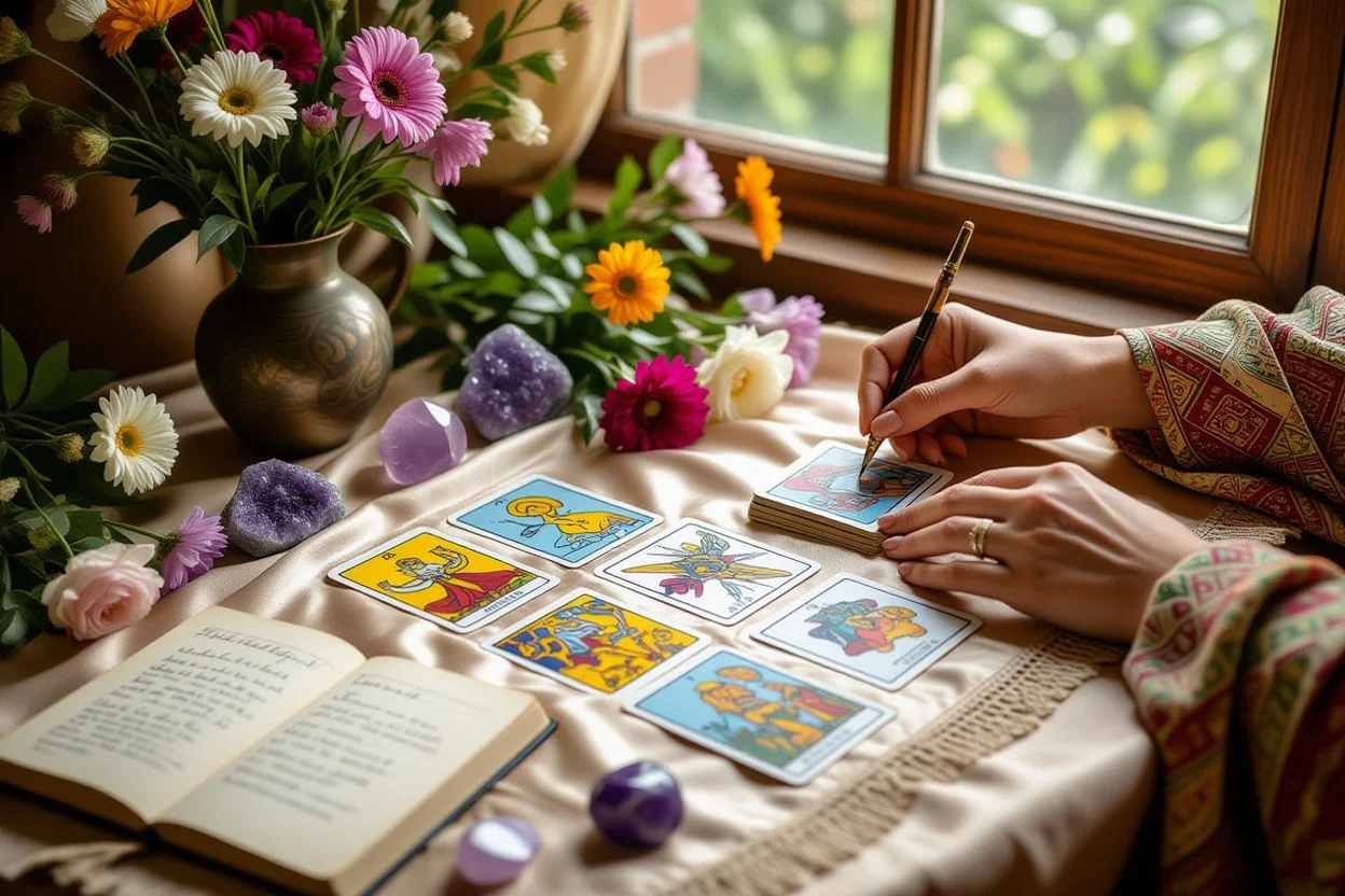 実践的な恋愛タロット占いのセッション風景