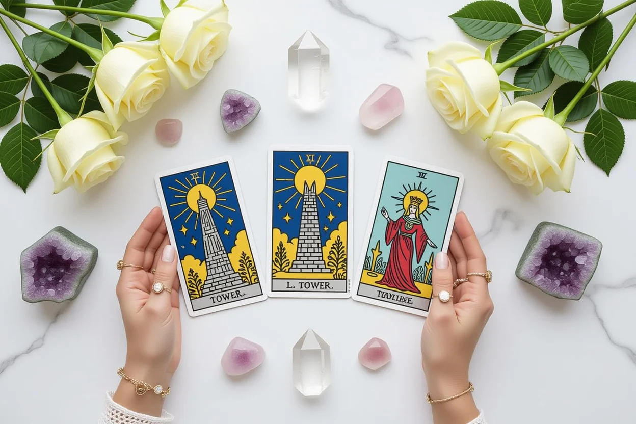 タロットスプレッド・恋愛占い・変化と成長・塔のカード