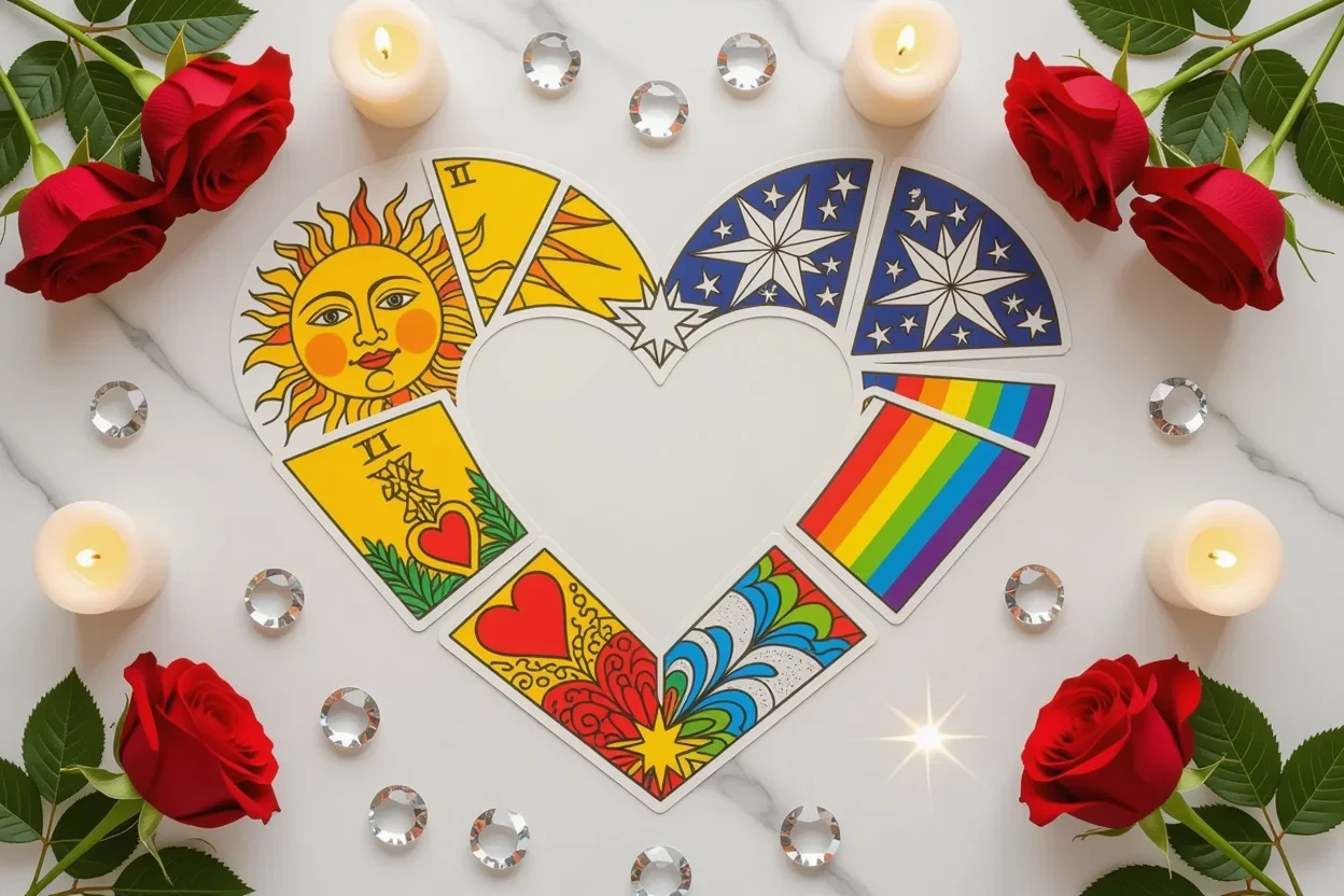 ポジティブな恋愛タロットカードの配置 - 幸運と希望を表現するカードスプレッド