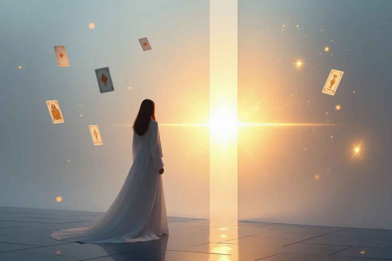 恋愛の壁を乗り越える象徴的なイメージとタロットカード
