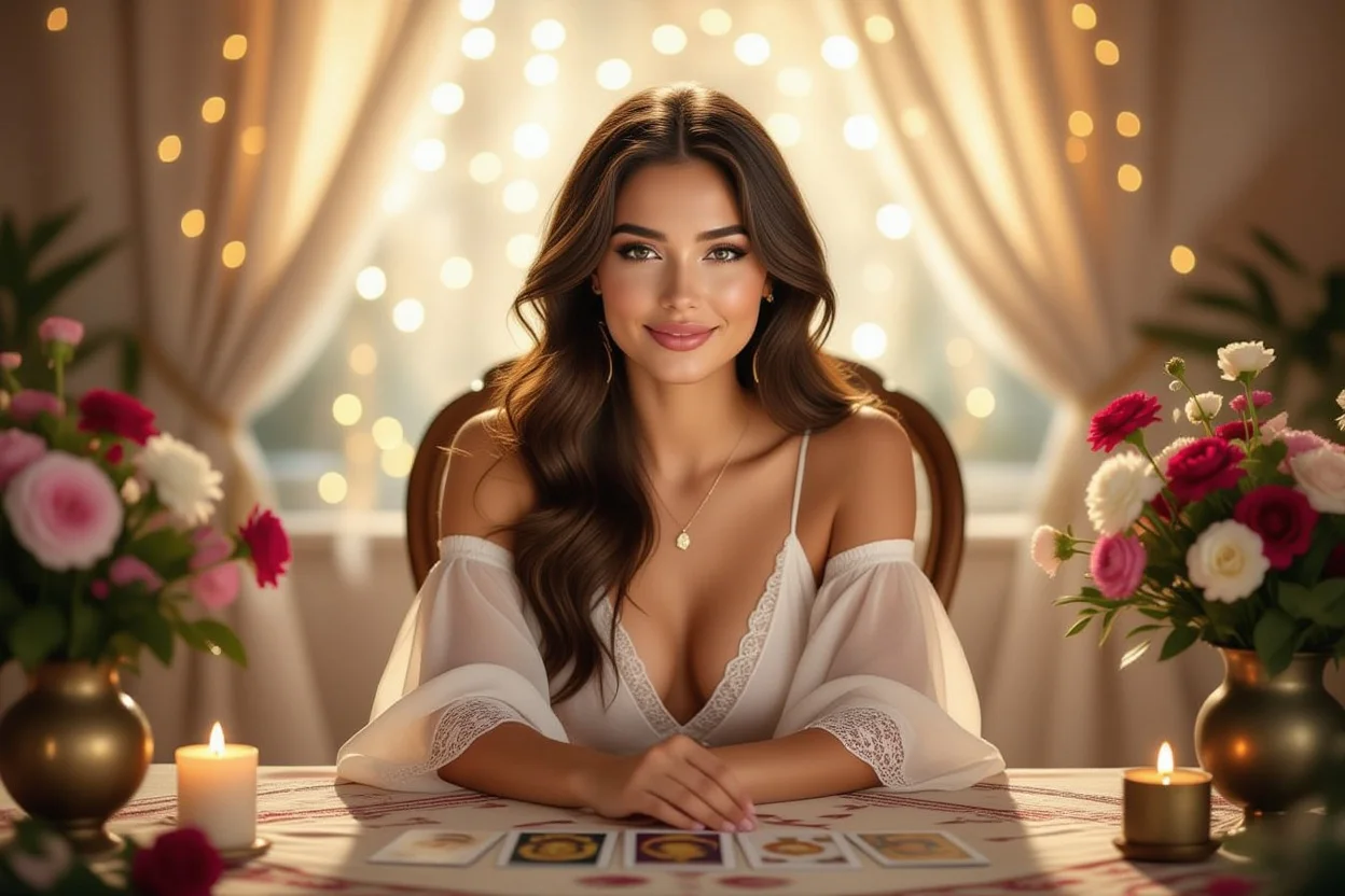 タロット占いで恋愛力を高めて魅力を最大限に引き出す女性のイメージ