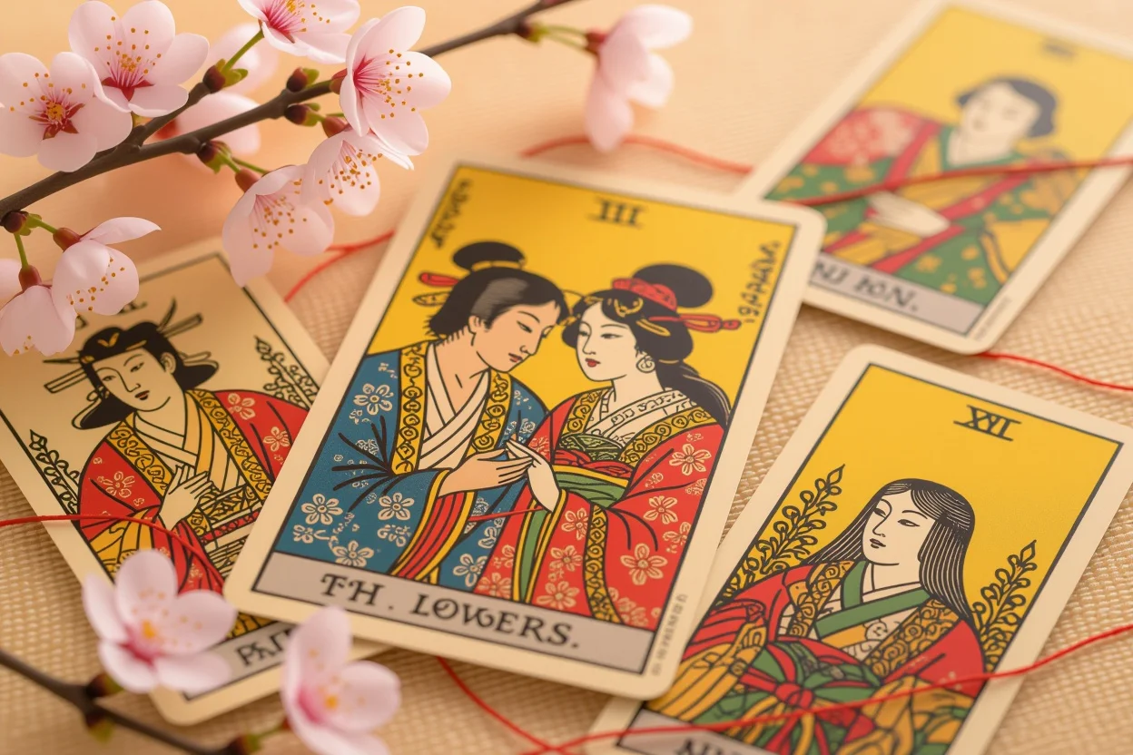恋人のタロットカードと運命の赤い糸、隠された気持ちを表すカード占い
