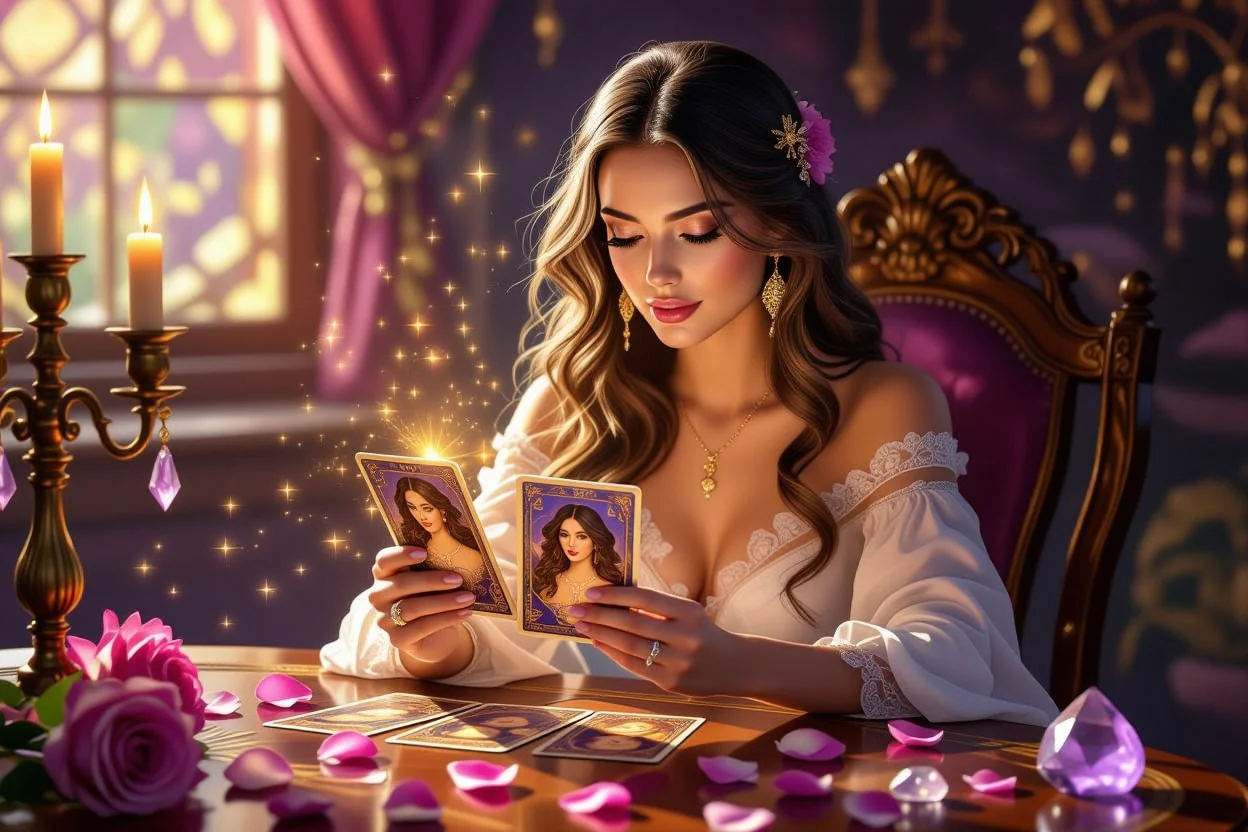 恋愛タロット占い・自分の本音を知る女性・タロットカードで自己発見