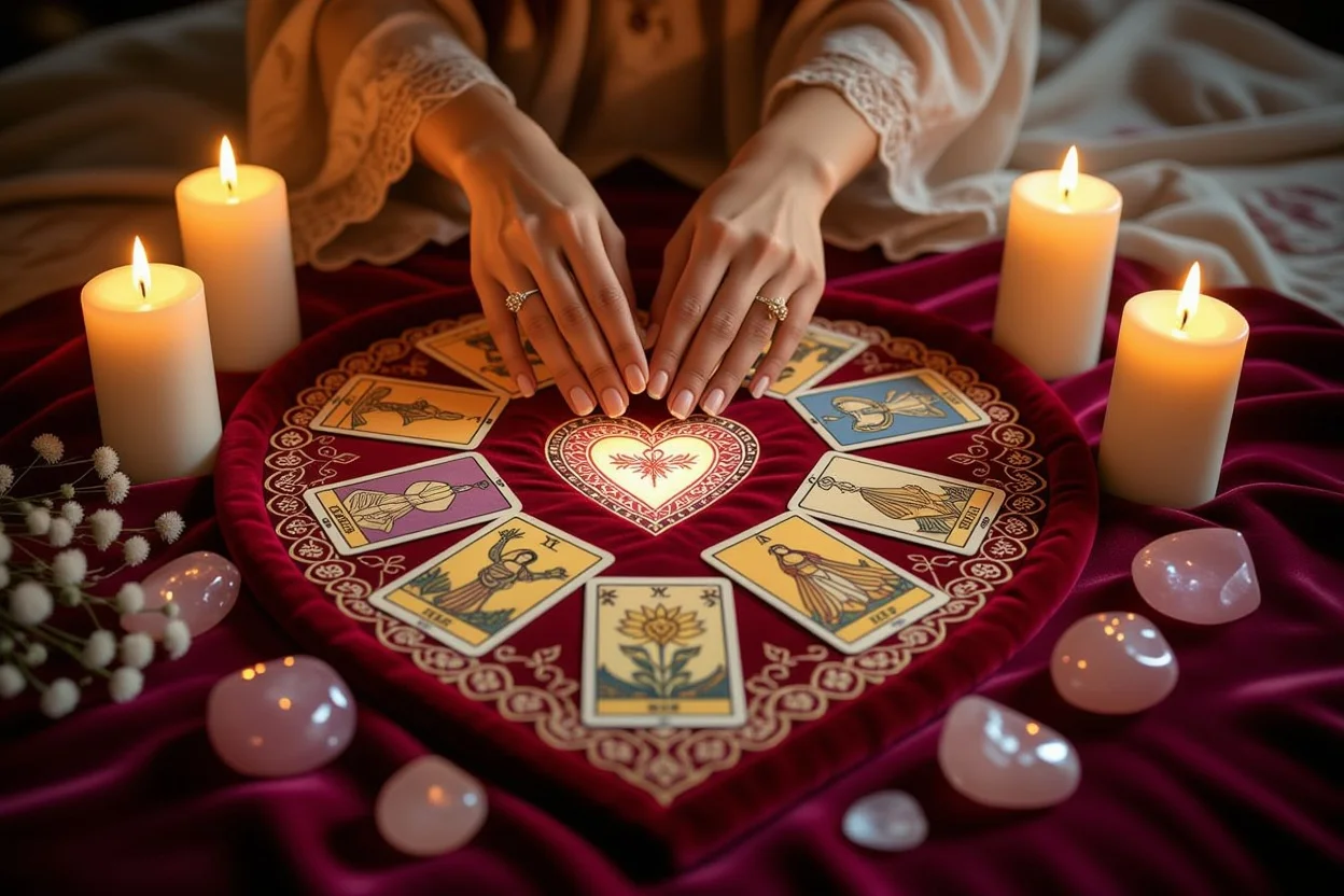 ハート型タロットスプレッド・恋愛の自己探求・タロット占いで心の声を聞く