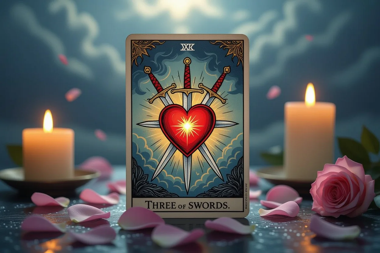 ソードの3のタロットカード｜恋愛の試練と成長を表すタロット占い