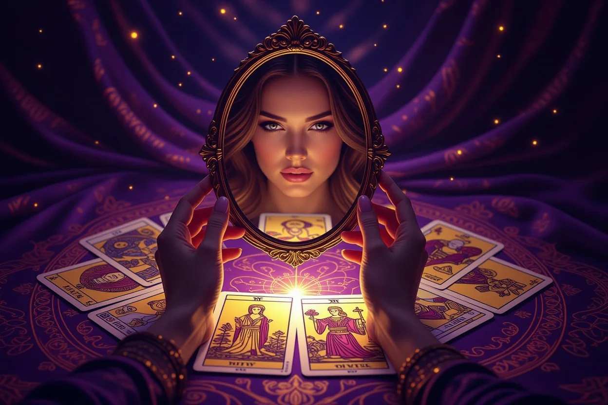 タロットカードと鏡による自己反省｜恋愛における現実と向き合う占い術