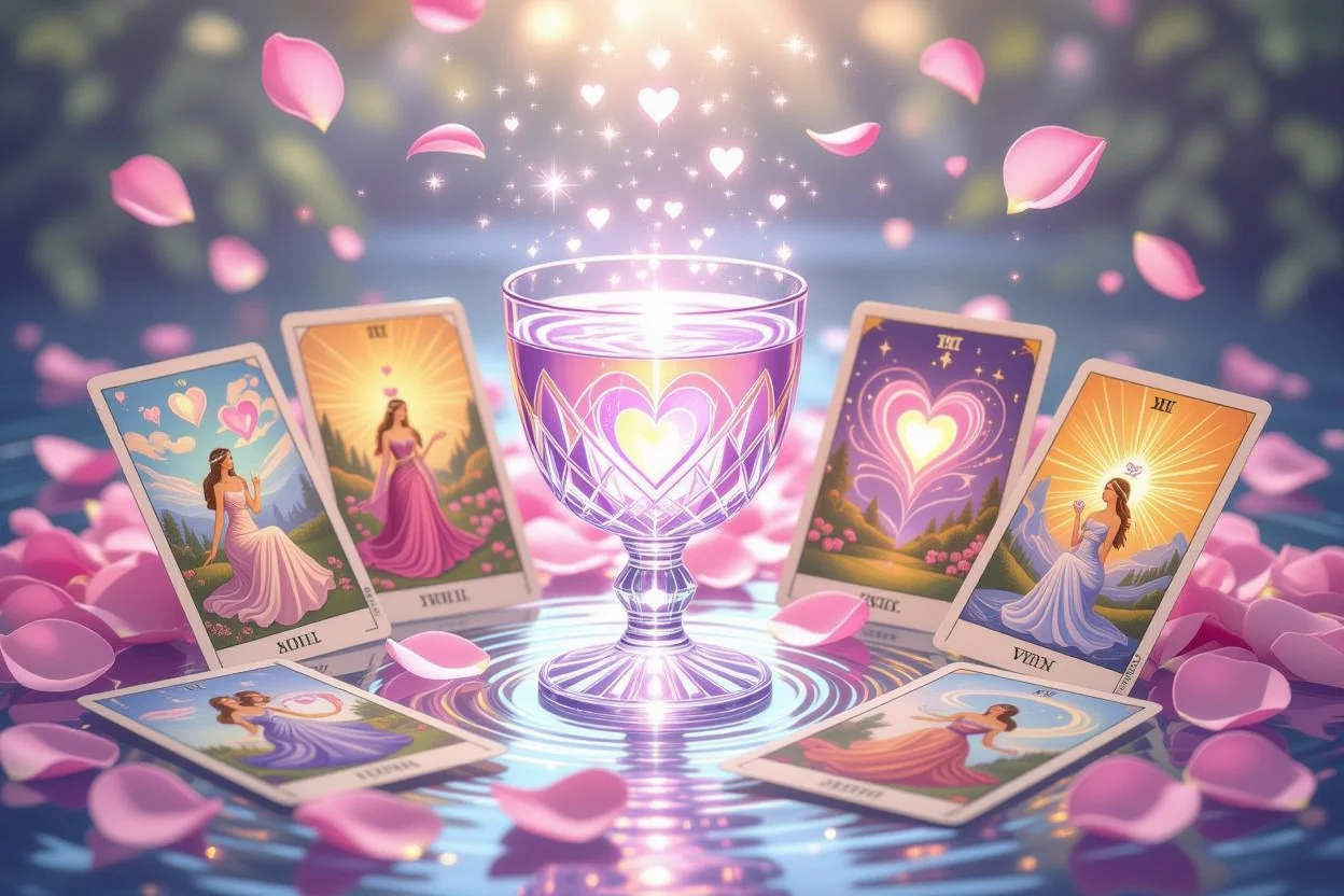 カップスートが示す感情の深まりと真実の愛、恋愛タロットの感情的洞察