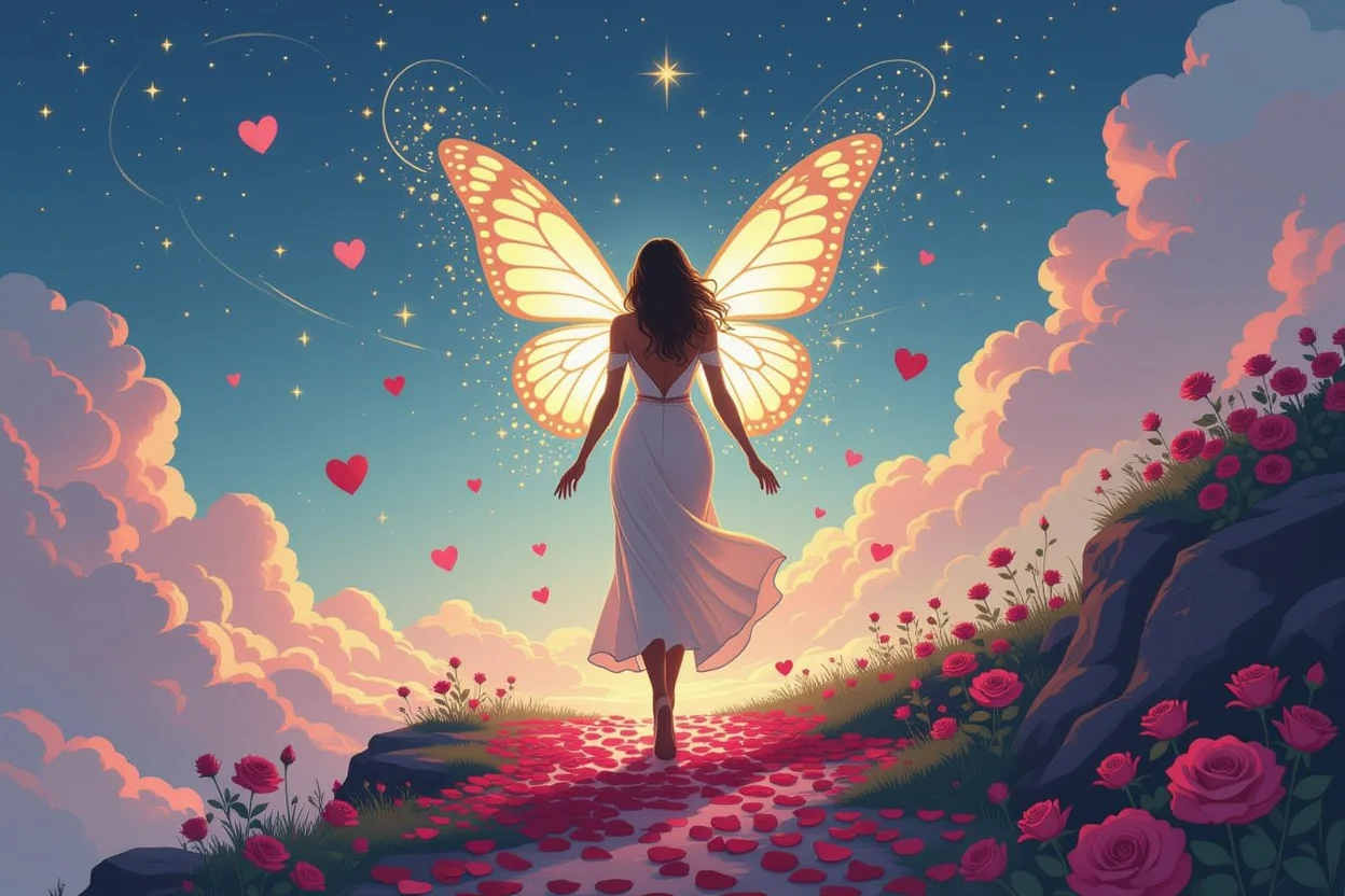 愚者のタロットカードをモチーフにした恋愛における新しい一歩を表現したアート