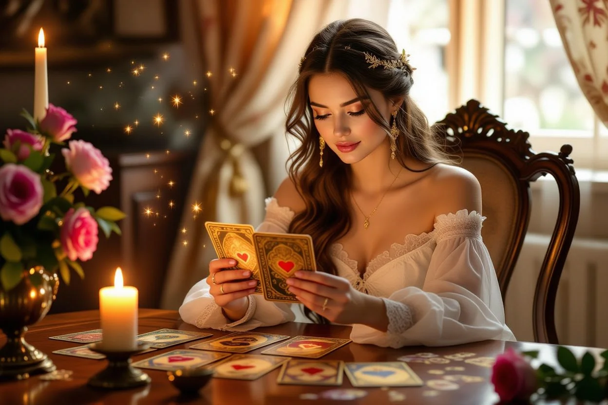 恋愛タロットで魅力を開花させる女性のイメージ