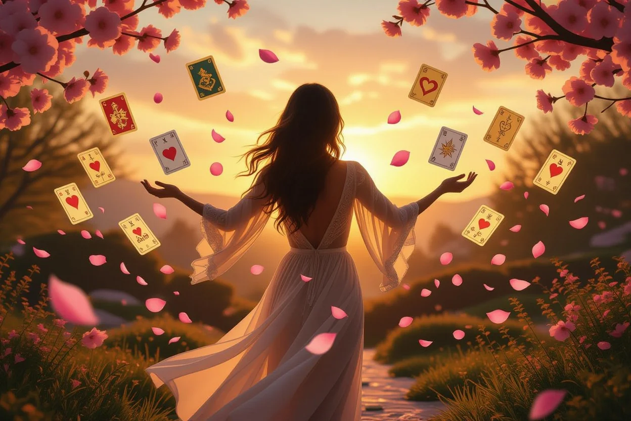 自分軸タロットで恋愛運を向上させる魔法的な変化のイメージ