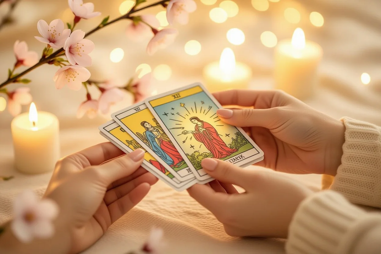 成熟した愛の関係性を築くための恋愛タロット占いの実践風景