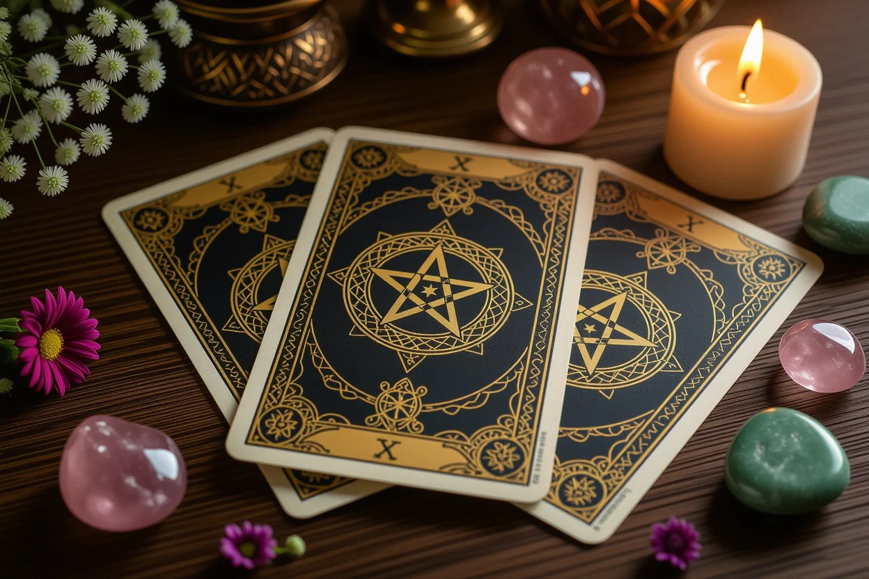 ペンタクルスートのタロットカード、恋愛関係の安定性を象徴する占いカード