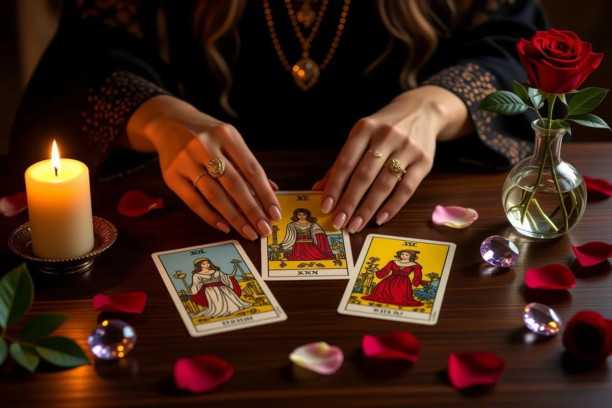 恋愛タロット占いのカード展開と神秘的な雰囲気