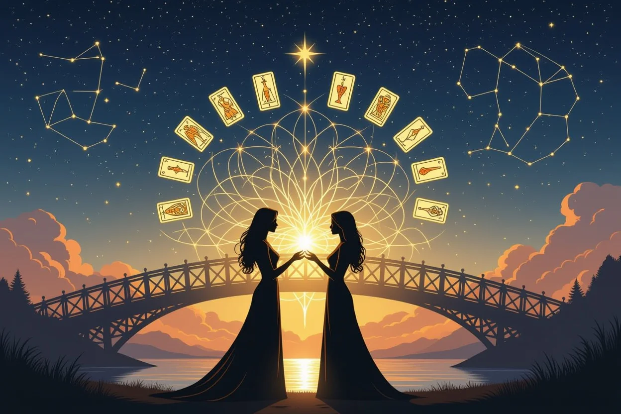 タロットの導きによる恋人同士の心のつながりと運命