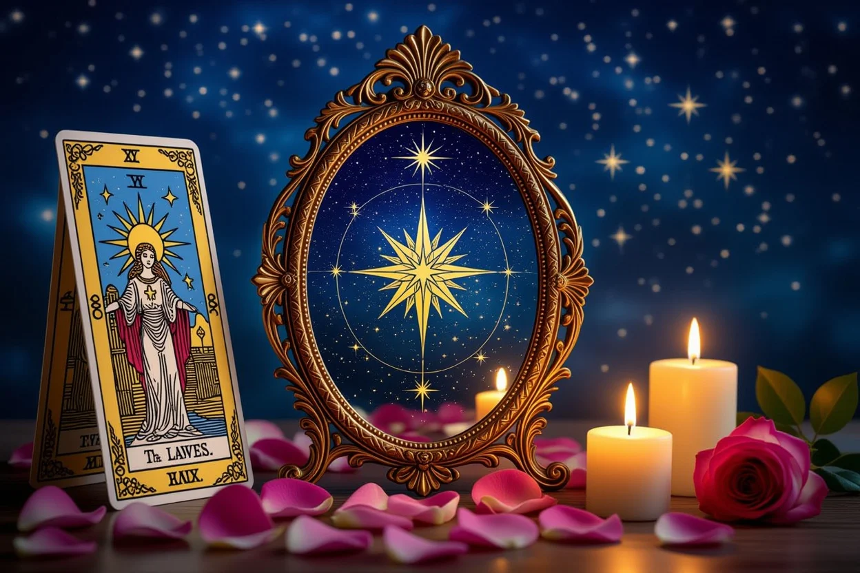 魂の真実を映し出す神聖な鏡としてのタロット、恋愛の宇宙的真理を表現