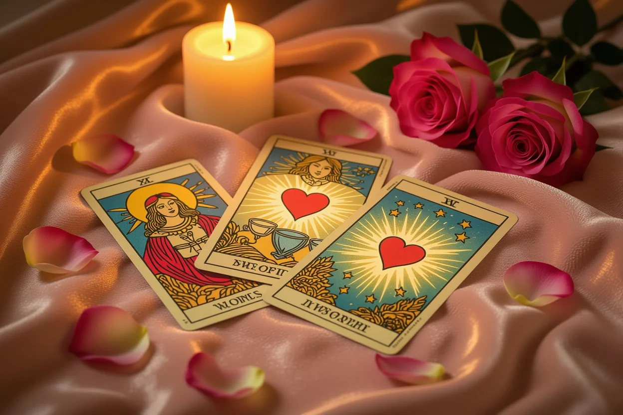 恋愛タロットカードの神秘的なスプレッド - 彼の本音を読み解く